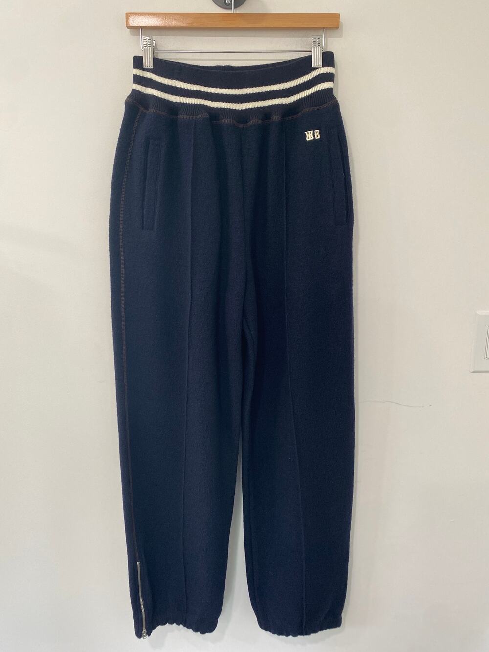 Wales Bonner Boiled Wool Jersey October Trouser Navy NWT Size S